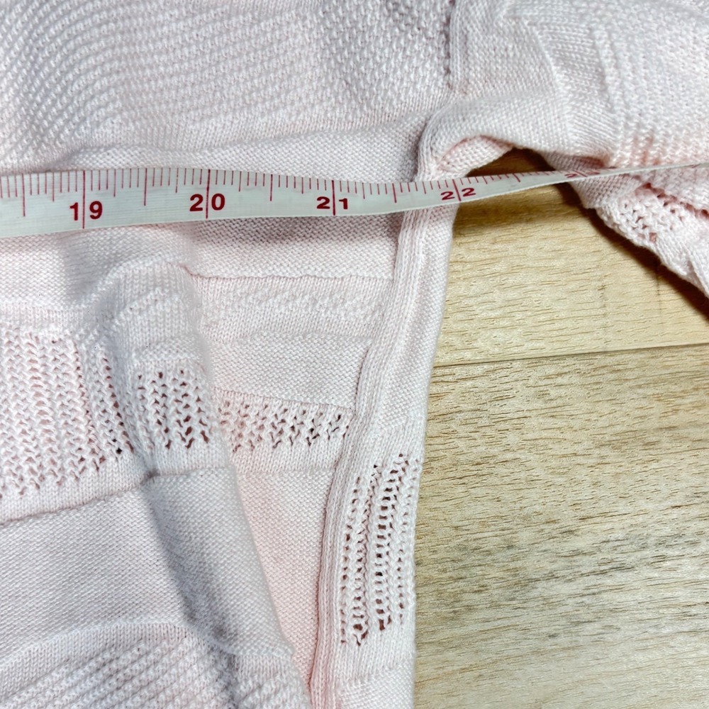 Cabi Zebra Pullover Sweater XL Blush Pink Mixed Stitch Boxy 5631 Cotton Blend - Picture 6 of 10